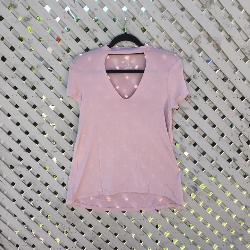 American Eagle Pink Cut-out Top